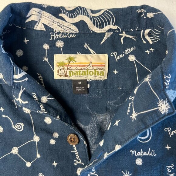Patagonia YOUTH Aloha Shirt Hokule'a Stars Constellation Navy Pataloha size M - Picture 3 of 8